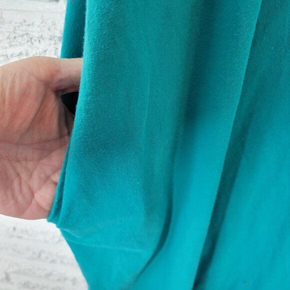 Woman Within Womens Dress 2X 26 28 Plus Short Sleeve Green Blue Pockets GRE3E - Picture 7 of 10